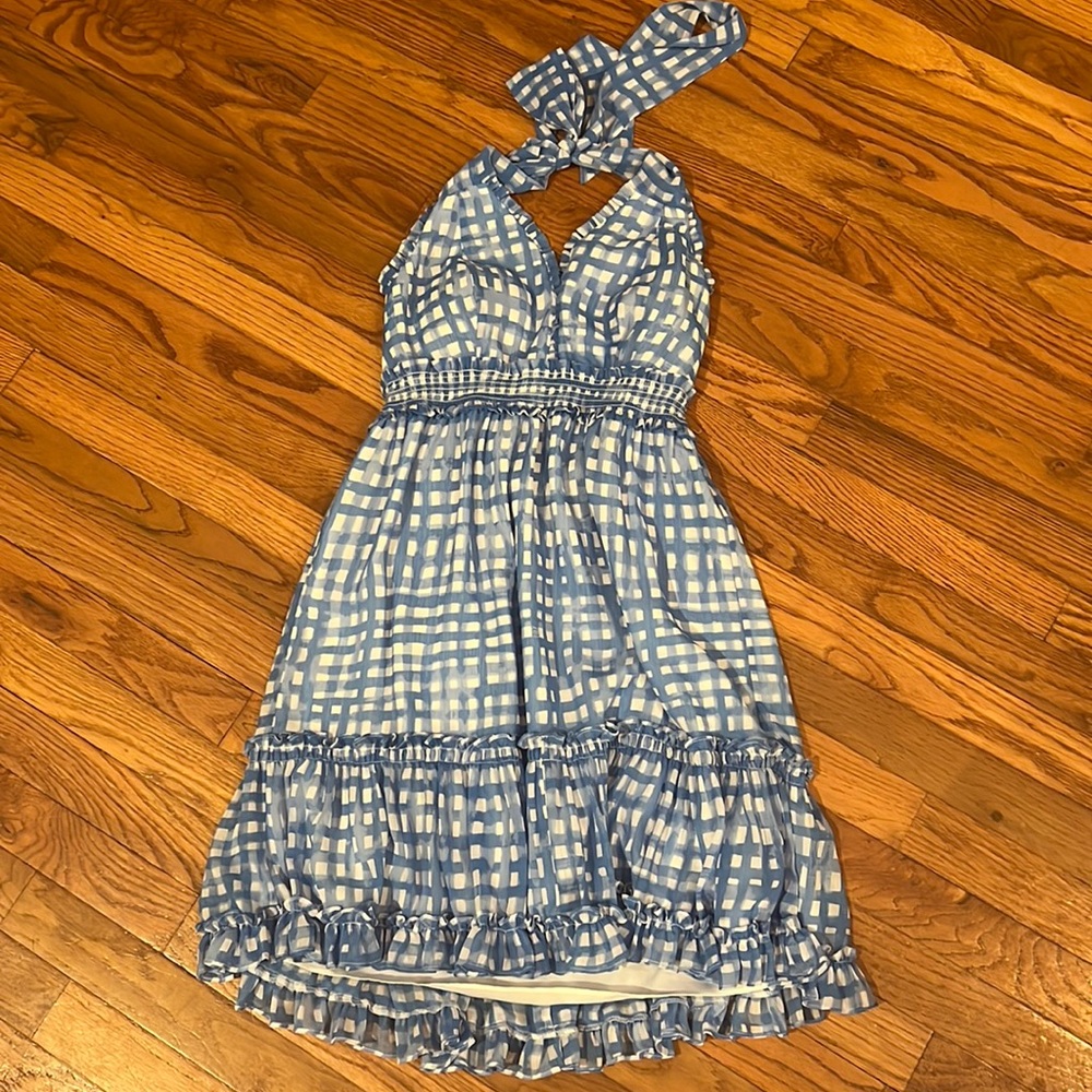 Lilly Pulitzer Blue Gingham Halter Dress